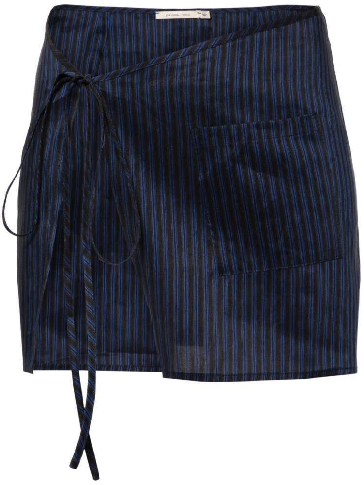 Paloma Wool Alma halo-stripe wrap miniskirt - Blue Cover