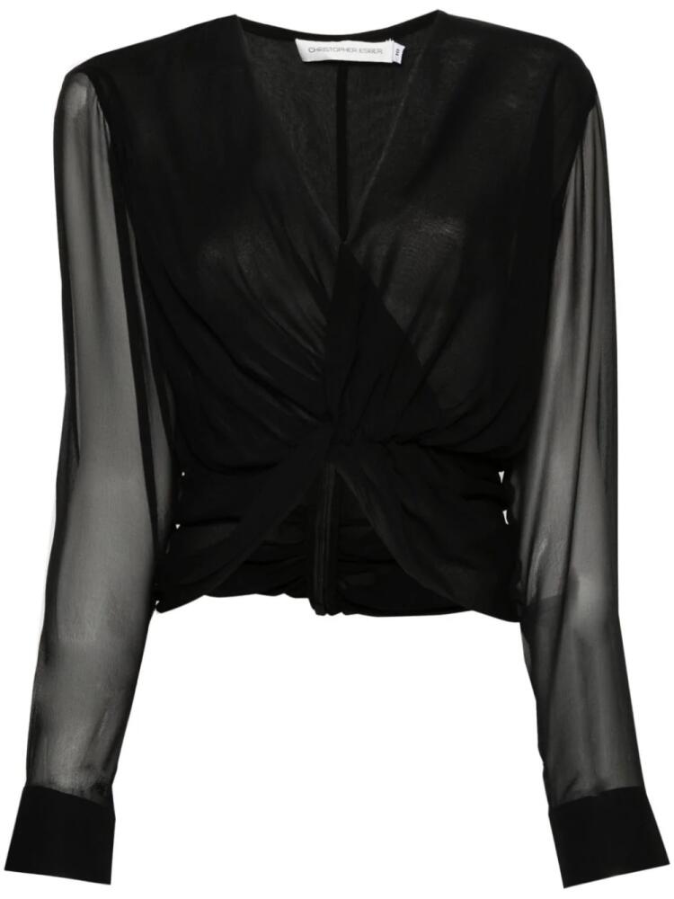 Christopher Esber silk sheer blouse - Black Cover