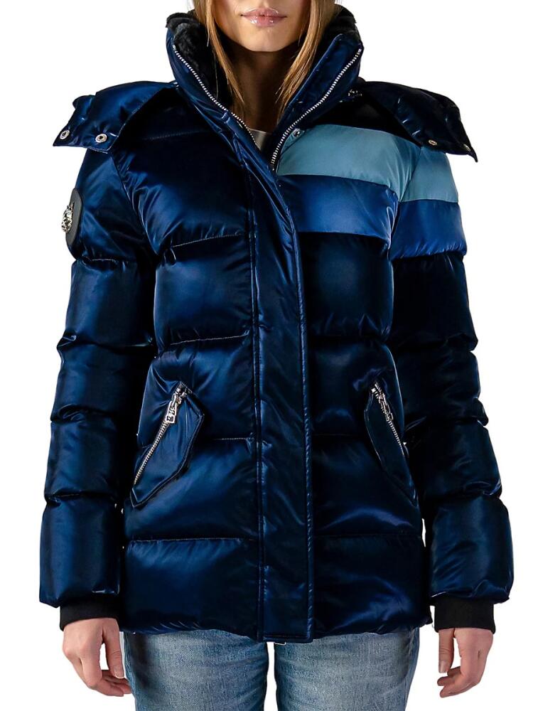 Woodpecker Women's Bumnester Faux Fur Lined Puffer Coat - Blue Steel Cover