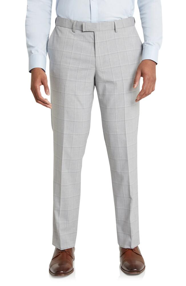 Johnny Bigg Cavill Check Slim Fit Dress Pants in Silver Cover