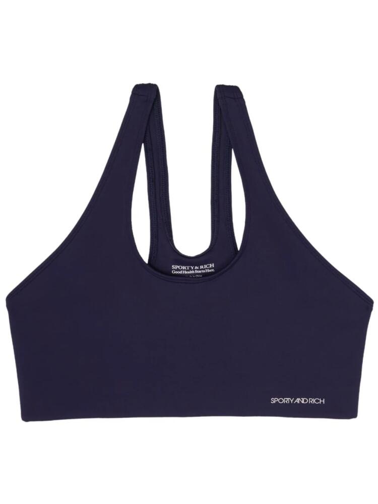 Sporty & Rich logo-print sports bra - Blue Cover