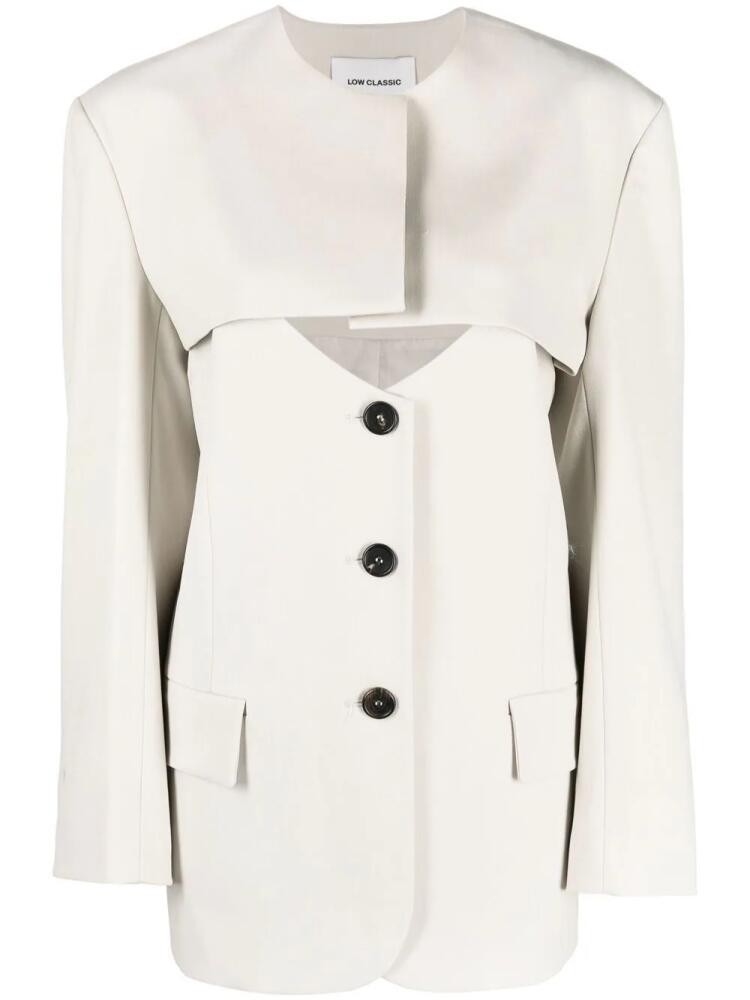 Low Classic cut-out buttoned jacket - Grey Cover