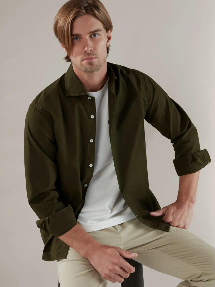 Robert Talbott Cooper Brushed Cotton Shirt in Olive Cover