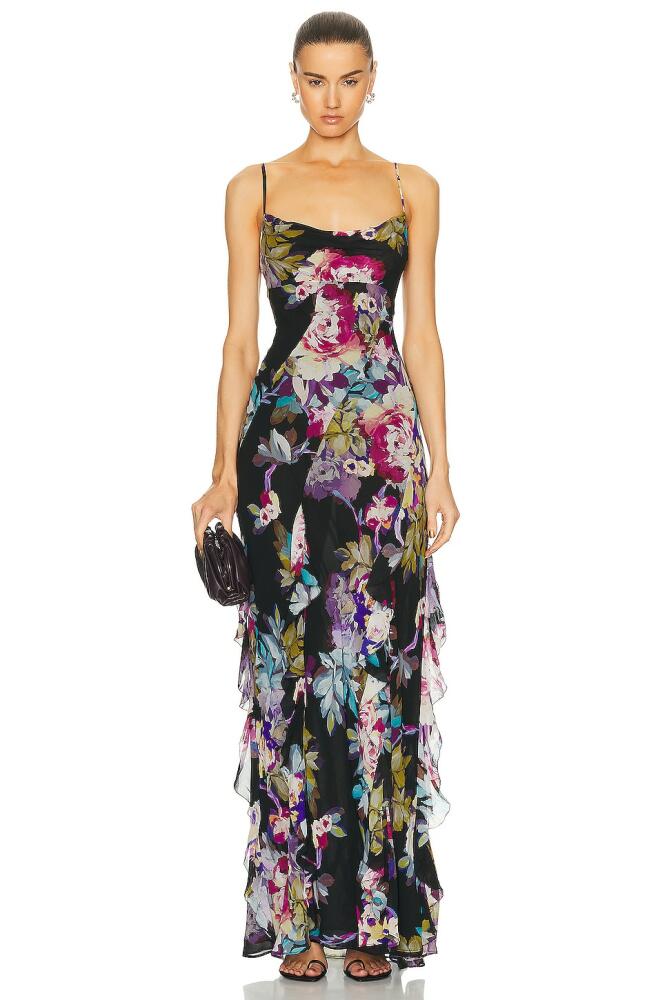 NICHOLAS Kamila Ruffle Cowl Gown in Purple Cover