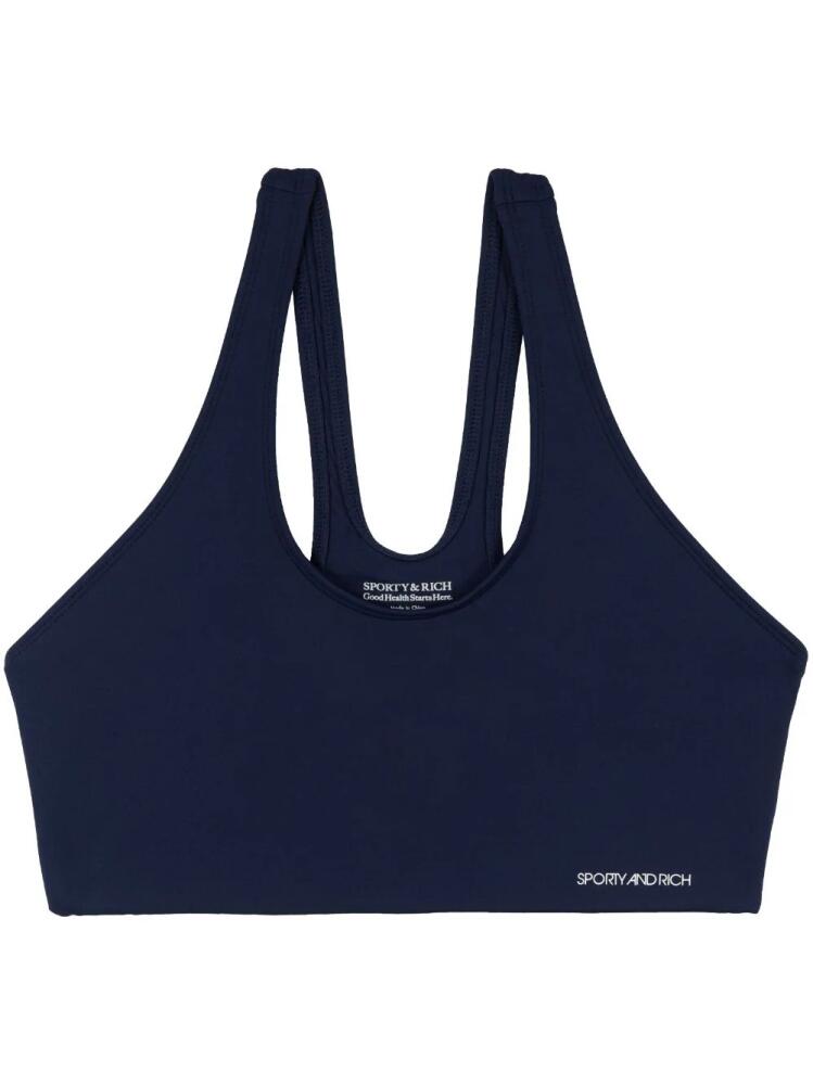 Sporty & Rich logo-print sports bra - Blue Cover