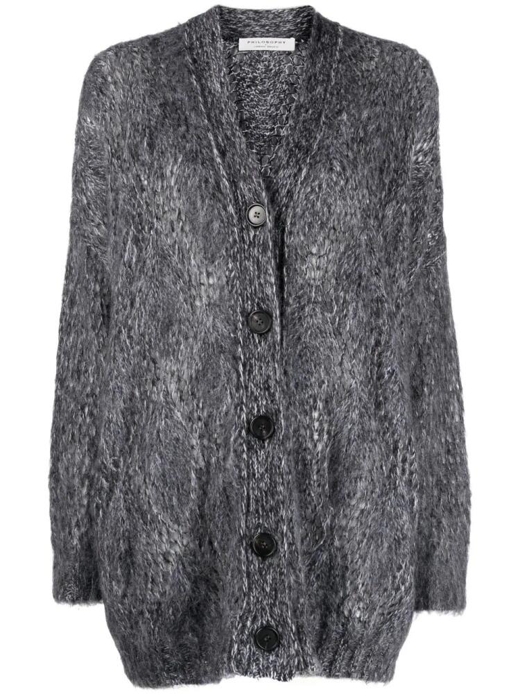 Philosophy Di Lorenzo Serafini textured knitted cardigan - Grey Cover