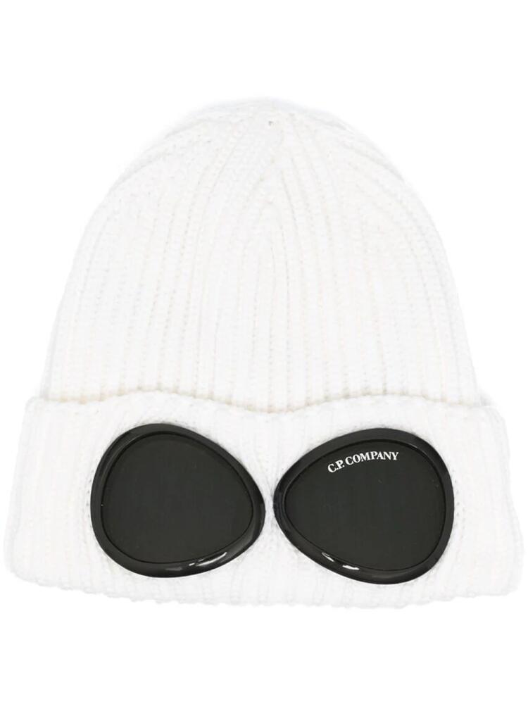 C.P. Company lens-detail wool beanie - White Cover