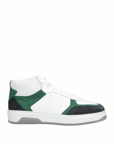 Pollini Man Sneakers Green Soft Leather, Textile fibers Cover