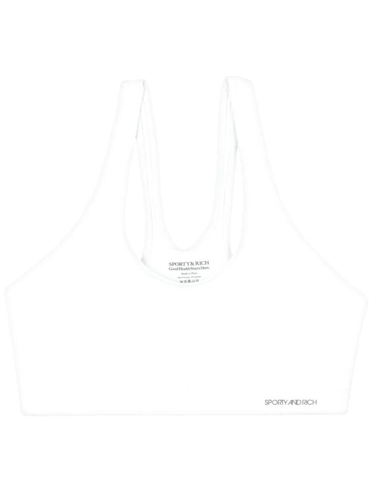 Sporty & Rich logo-print sports bra - White Cover