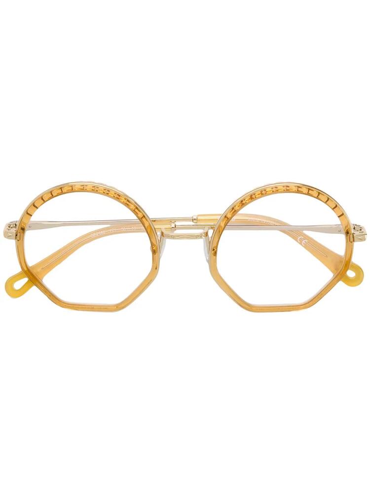 Chloé Eyewear round geometric frame glasses - Metallic Cover