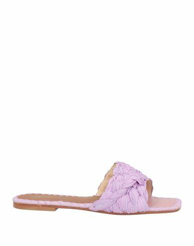 De Siena Woman Sandals Lilac Natural raffia Cover