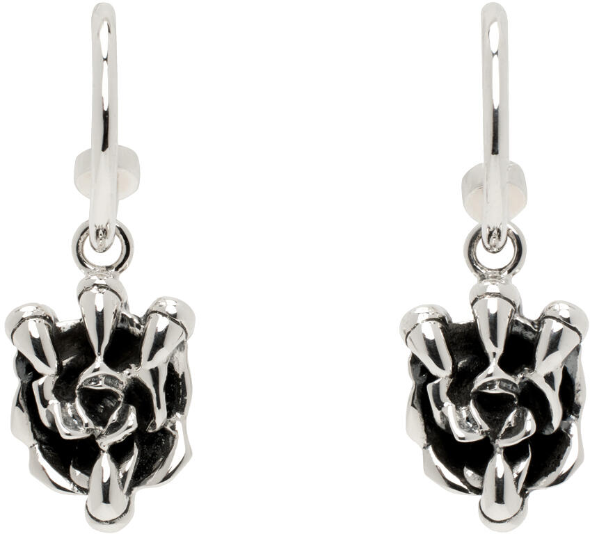 Stolen Girlfriends Club Silver Rose Claw Anchor Sleeper Earrings Cover