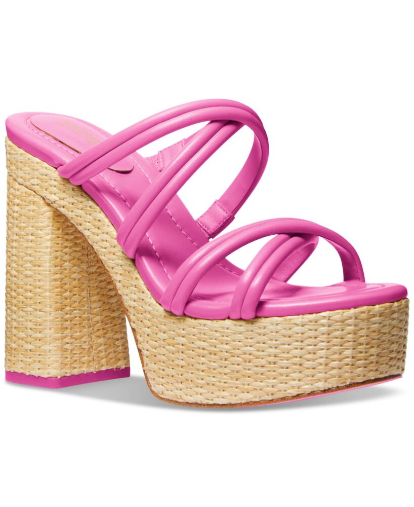 Michael Michael Kors Corrine Slip On Strappy Espadrille Platform Sandals - Cerise Cover