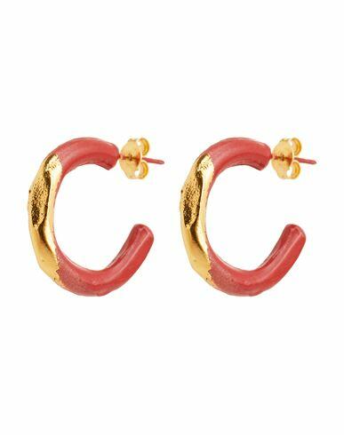 Alighieri X Yoox The Mark Of Friendship Hoop Earrings Woman Earrings Red Bronze, 999/1000 gold plated Cover