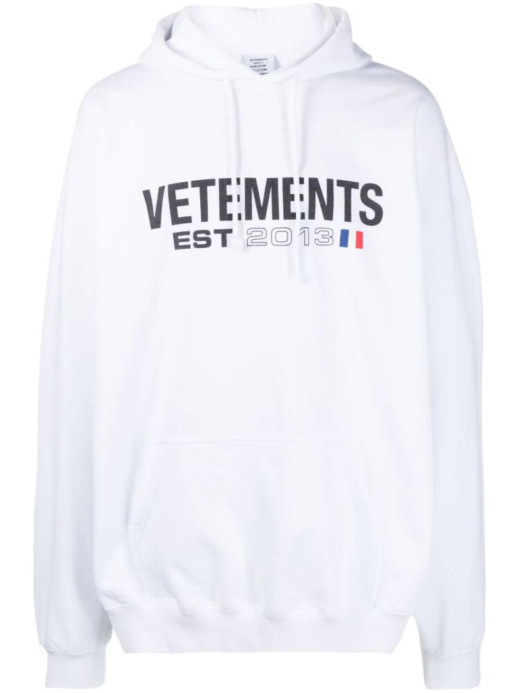 VETEMENTS logo-print cotton-blend hoodie - White Cover