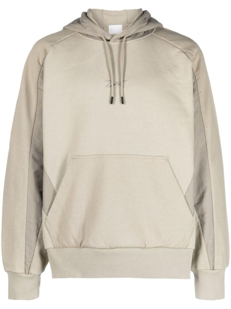 Reebok logo-embroidered cotton hoodie - Neutrals Cover