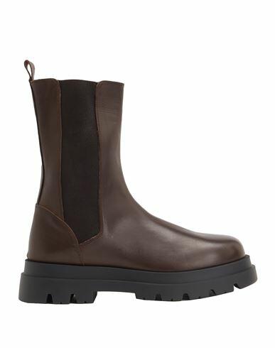 8 By Yoox Leather Chelsea High Ankle Boot Man Boot Dark brown Calfskin Cover