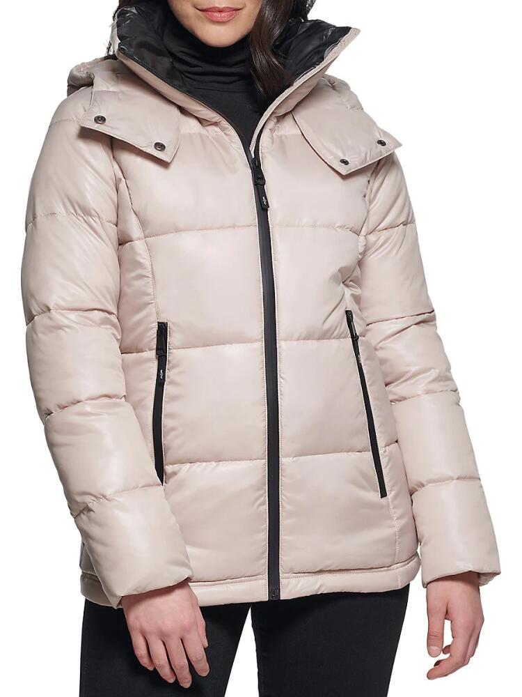 Kenneth Cole Women's Hooded Puffer Jacket - Frost Cover