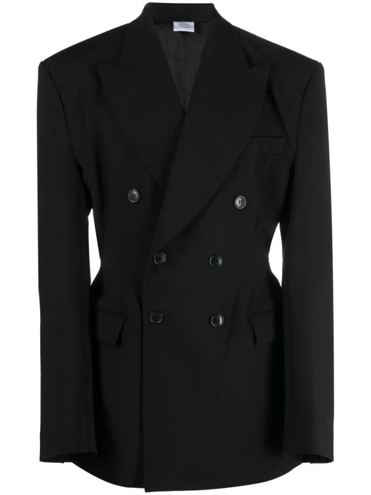 VETEMENTS double-breasted peak-lapels blazer - Black Cover