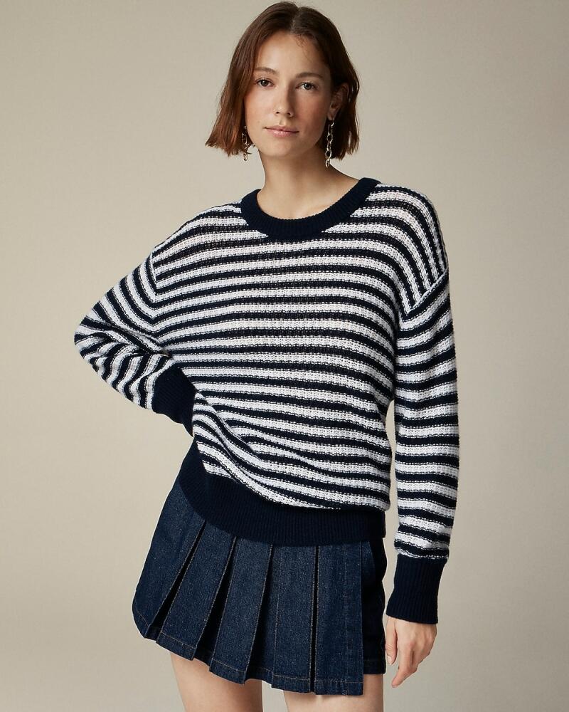 J.Crew Cashmere relaxed crewneck sweater in stripe Cover