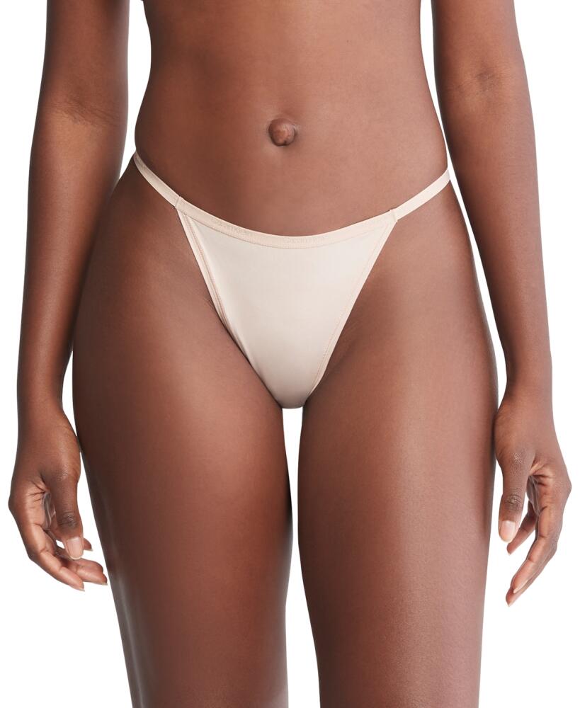 Calvin Klein Women's Ideal Stretch Micro High-Leg String Bikini Underwear QD5176 - Cedar Cover