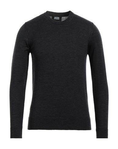 Alpha Studio Man Sweater Steel grey Merino Wool Cover