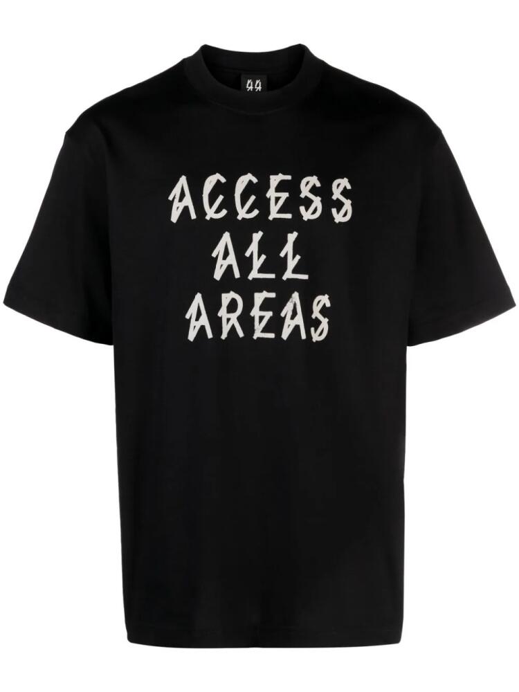 44 LABEL GROUP slogan-print cotton T-shirt - Black Cover