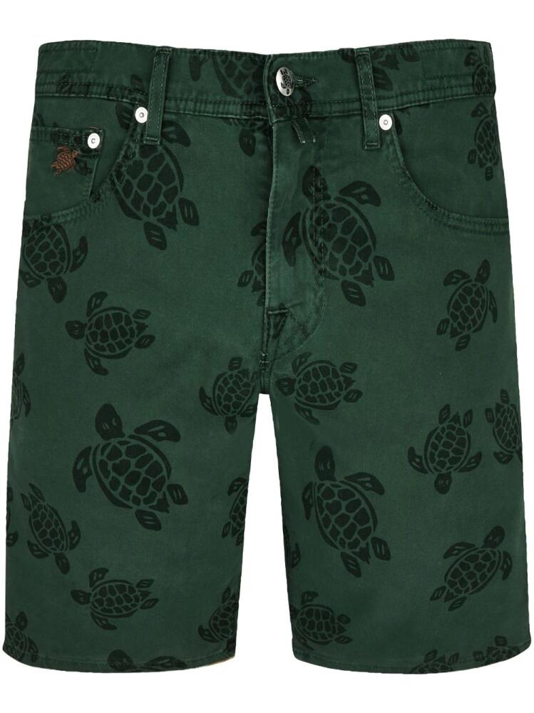 Vilebrequin logo-print cotton-blend shorts - Green Cover