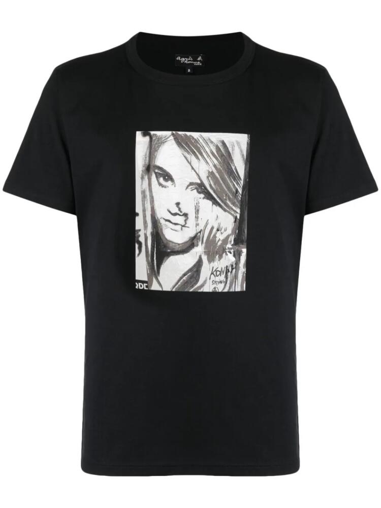 agnès b. graphic-print cotton T-shirt - Black Cover