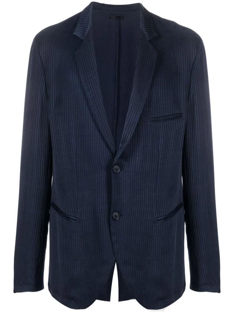 Giorgio Armani striped single-breasted blazer - Blue Cover