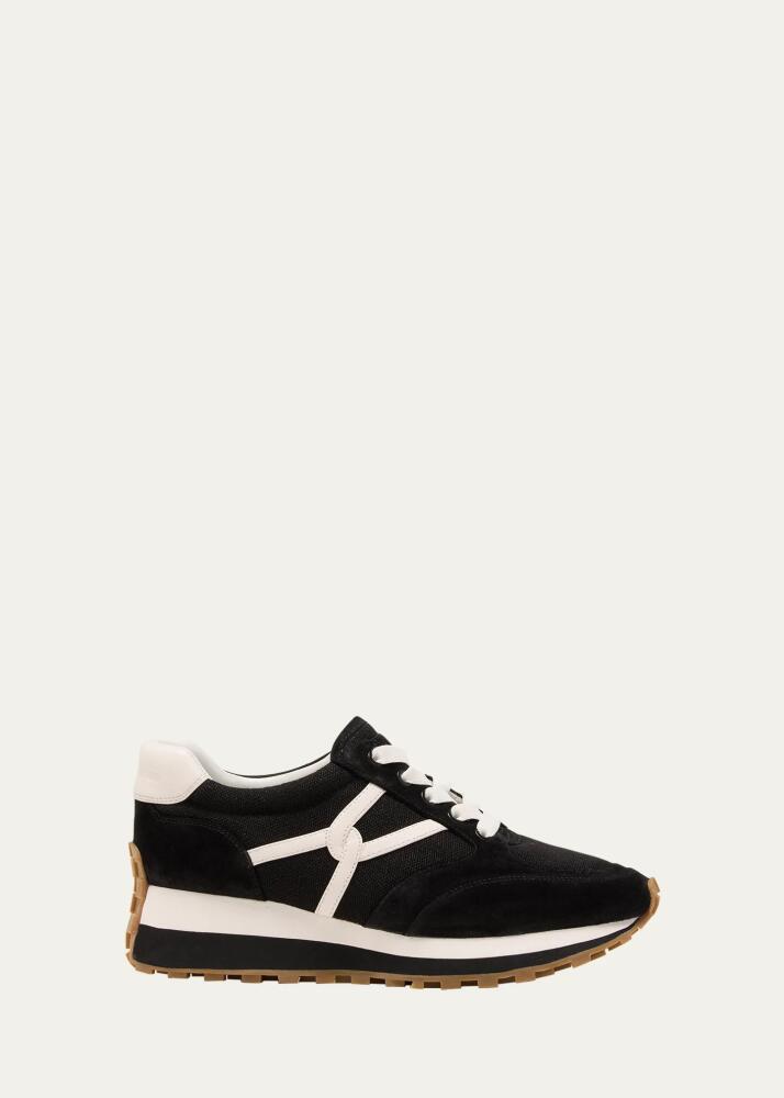 Veronica Beard Valentina Mixed Leather Retro Sneakers Cover