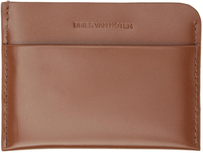 Dries Van Noten Tan Embossed Card Holder Cover