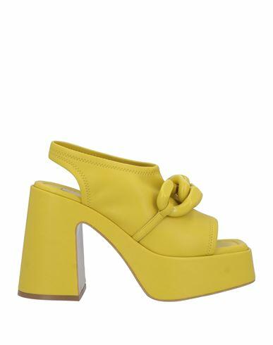 Stella Mccartney Woman Sandals Yellow Textile fibers Cover