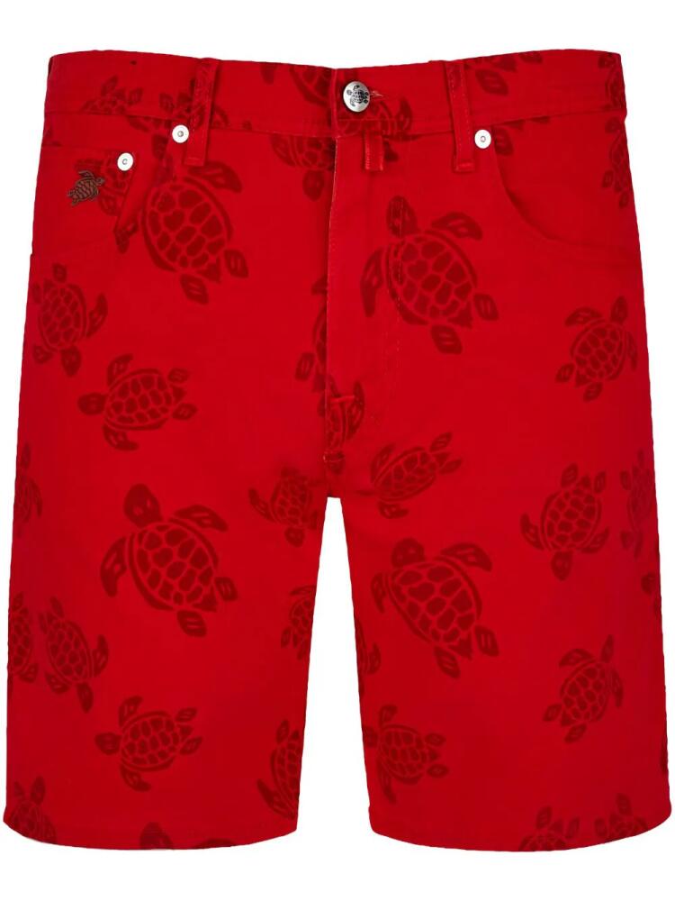 Vilebrequin logo-print cotton-blend shorts - Red Cover