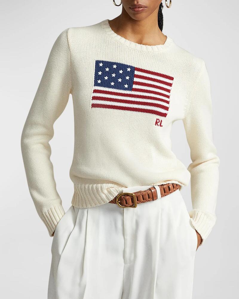 Polo Ralph Lauren Flag Cotton Crewneck Sweater Cover