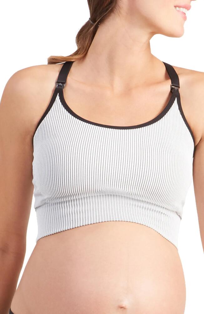 Ingrid & Isabel Seamless Active Maternity/Nursing Bra in Black White Combo Cover