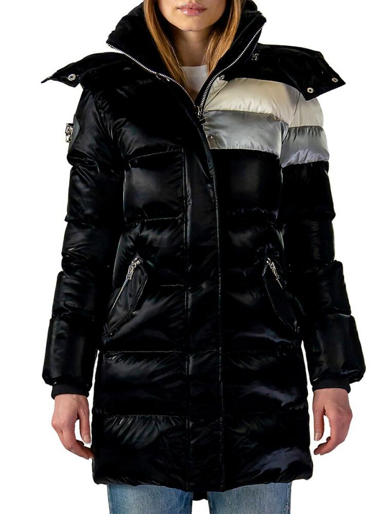 Woodpecker Women's Penguin Faux Fur Lined Puffer Coat - Sleek Noir Cover