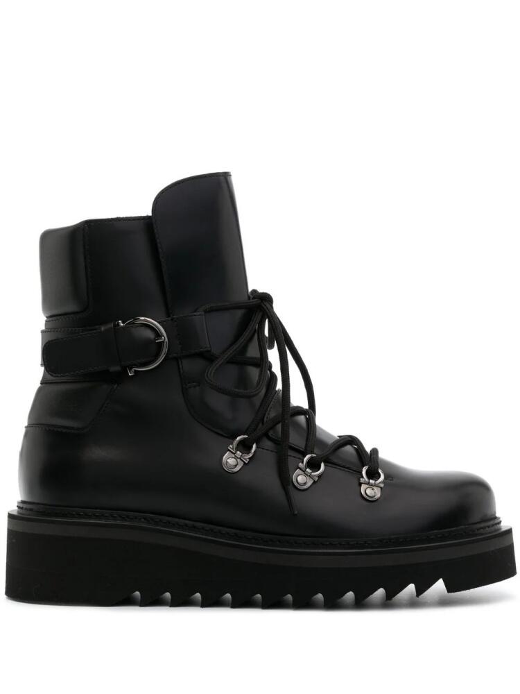 Ferragamo Elimo lace-up leather boots - Black Cover