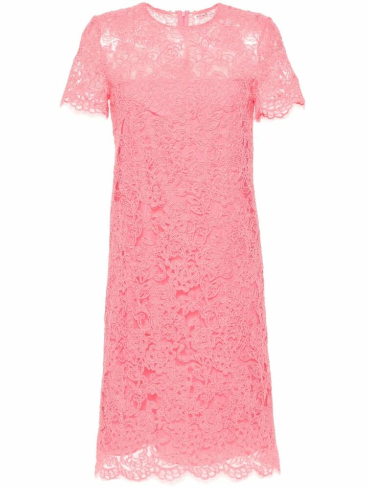 Ermanno Scervino floral-appliqué midi dress - Pink Cover