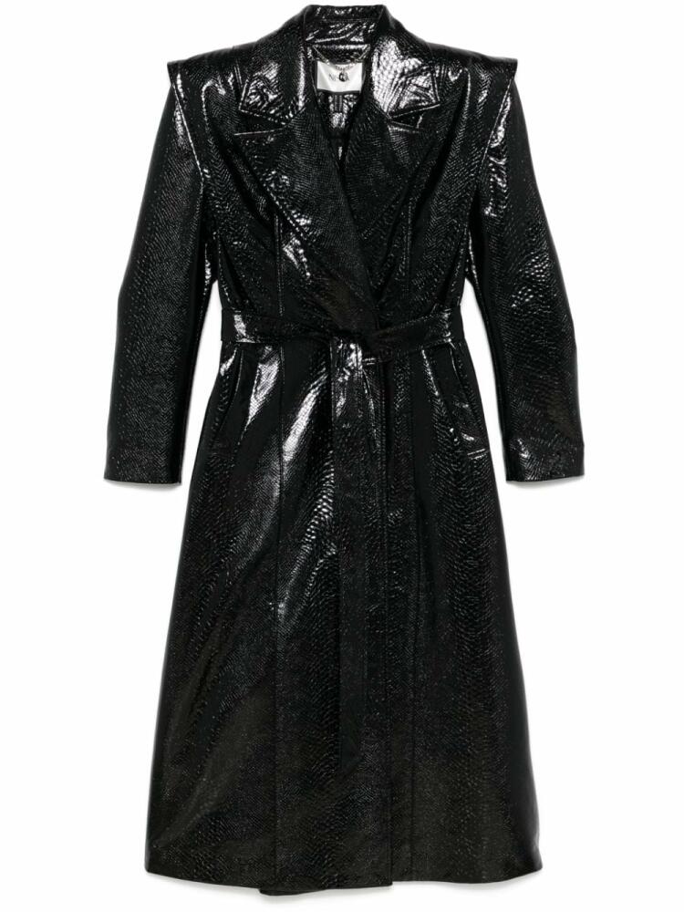 NISSA faux-leather trench coat - Black Cover