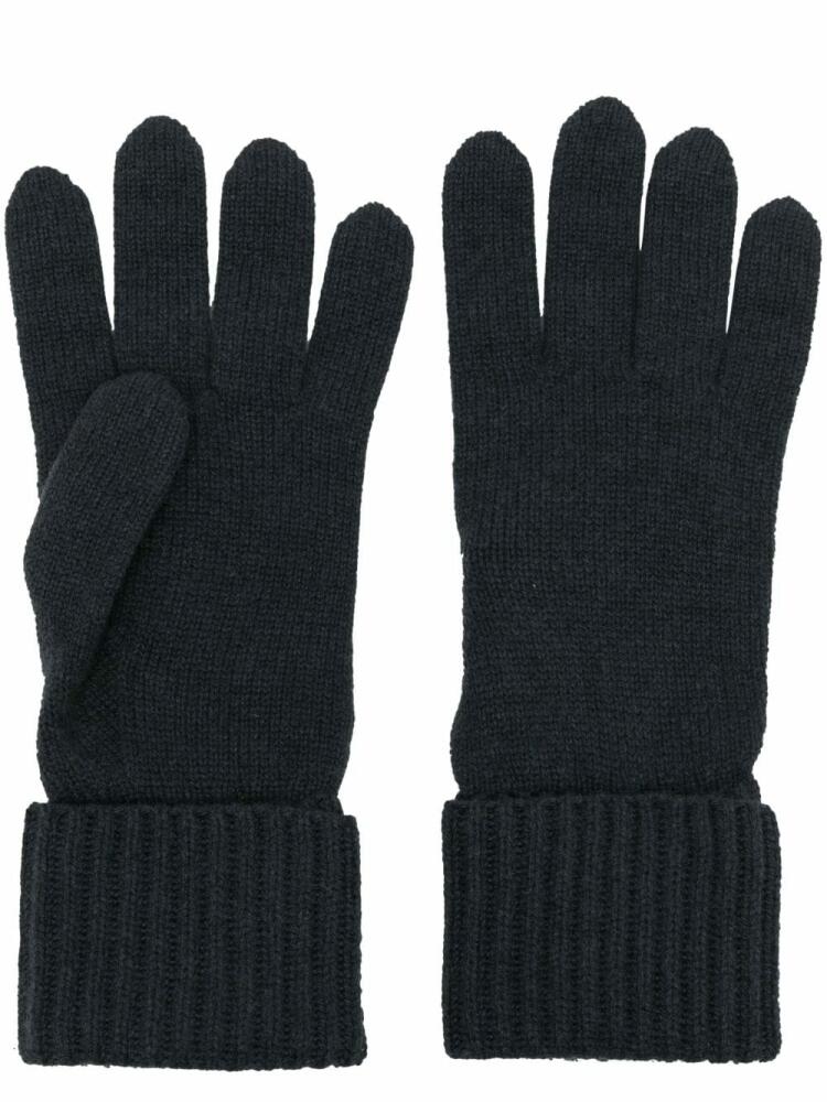 N.Peal ribbed-trim cashmere gloves - Blue Cover