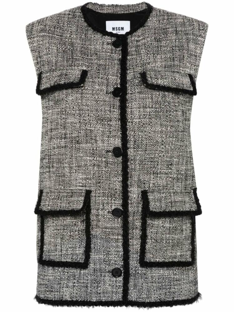 MSGM tweed cotton waistcoat - Black Cover