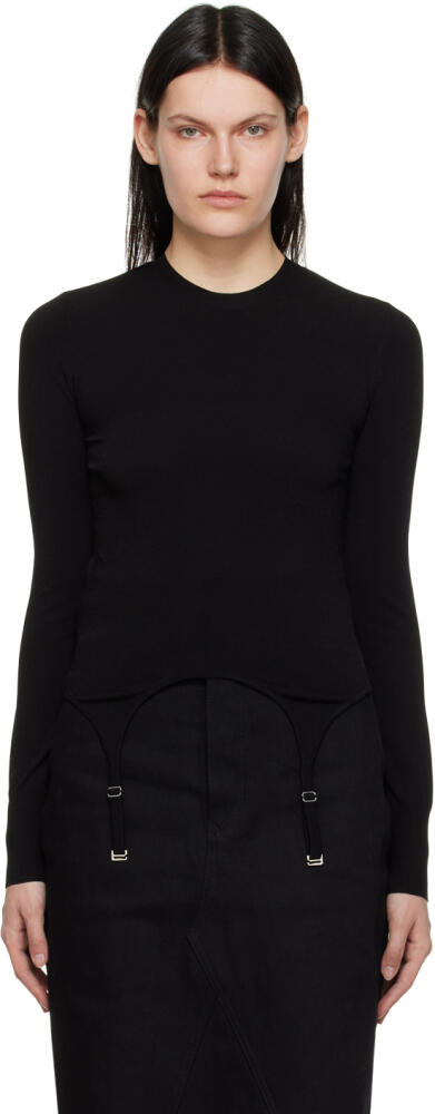 Dion Lee Black Garter Long Sleeve T-Shirt Cover