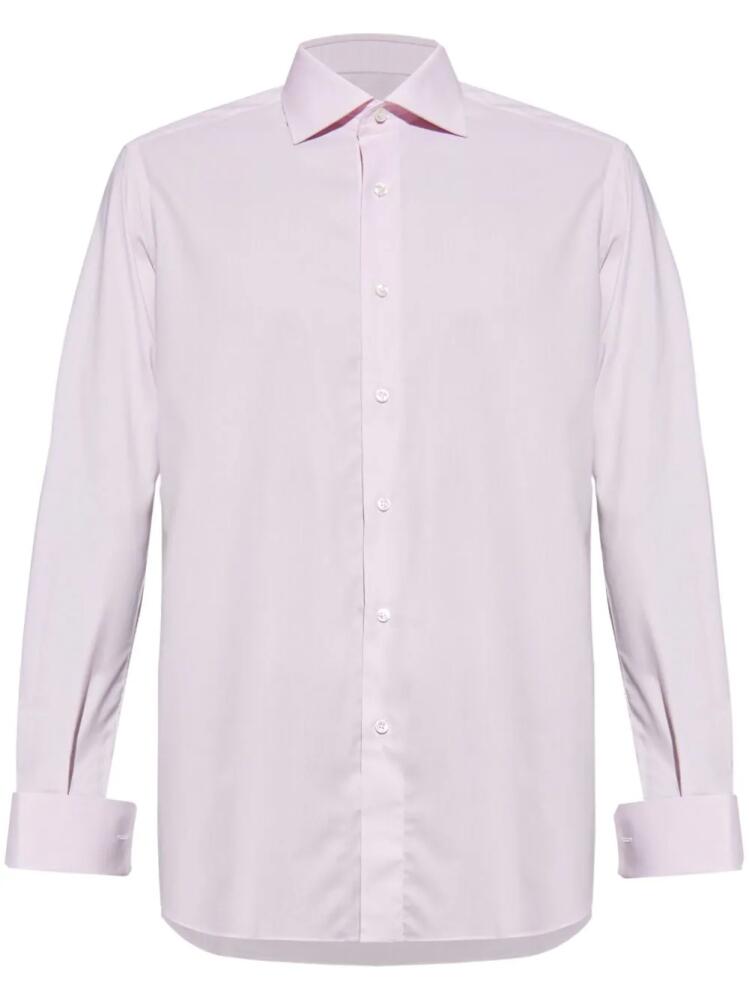 Brioni spread-collar cotton shirt - Pink Cover