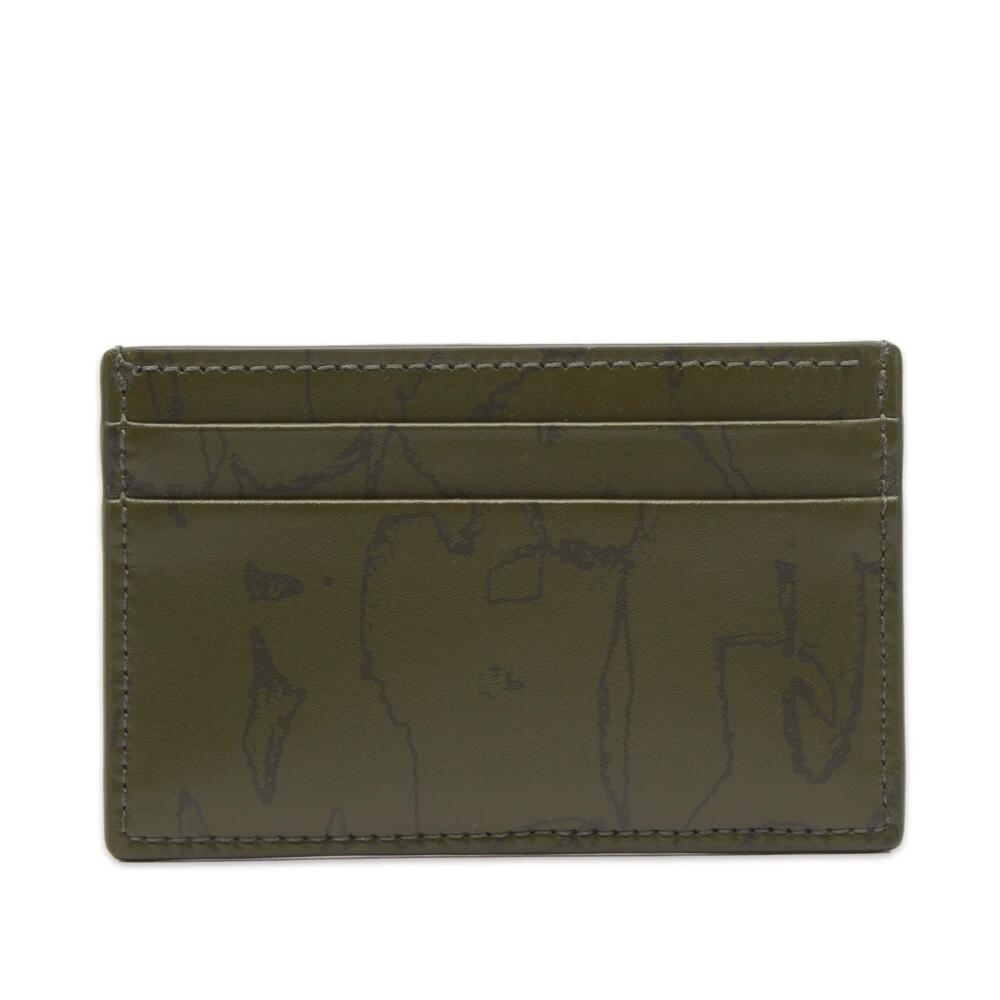 Alexander McQueen Men's Graffiti Logo Card Holder in Khaki Cover