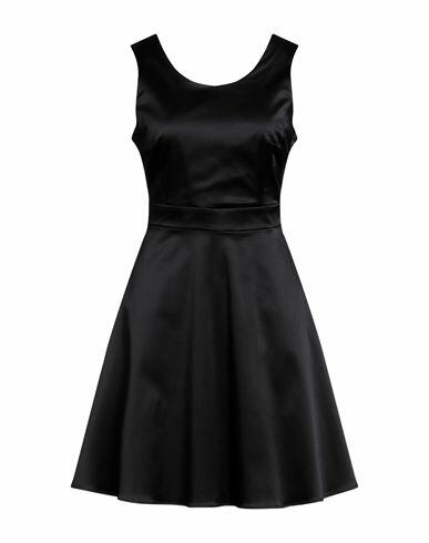 Biancoghiaccio Woman Mini dress Black Polyester, Cotton, Elastane Cover