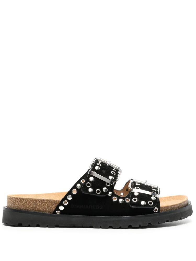 DSQUARED2 double-buckle suede sandals - Black Cover