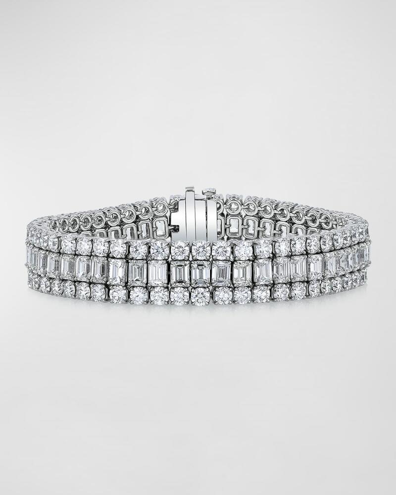 Neiman Marcus Diamonds Platinum 3 Row Diamond Bracelet, 7", 29.80tcw Cover