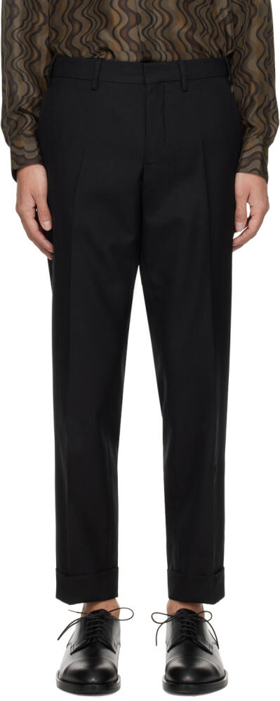 Dries Van Noten Black Tapered Trousers Cover