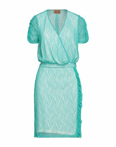 Alessia Santi Woman Mini dress Green Viscose, Polyamide Cover